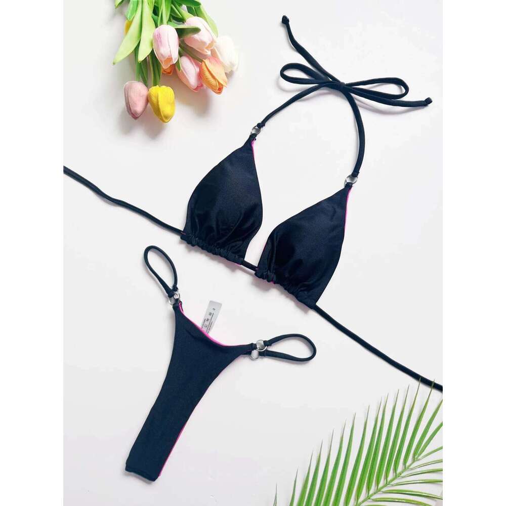 Sexy Bikinis 2024 Swimsuit For Women Swimwear Brazilian Bikini Set Biquini Female Swimuits Bandeau Black Beachwear XJ260206