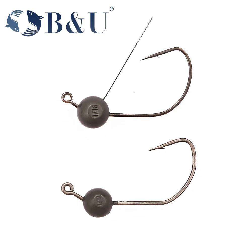 B&U Tungsten Inch Wacky Drop Shot Weedless jig hook for worm soft lure bait ,round head crank jigging fishing hooks S260305