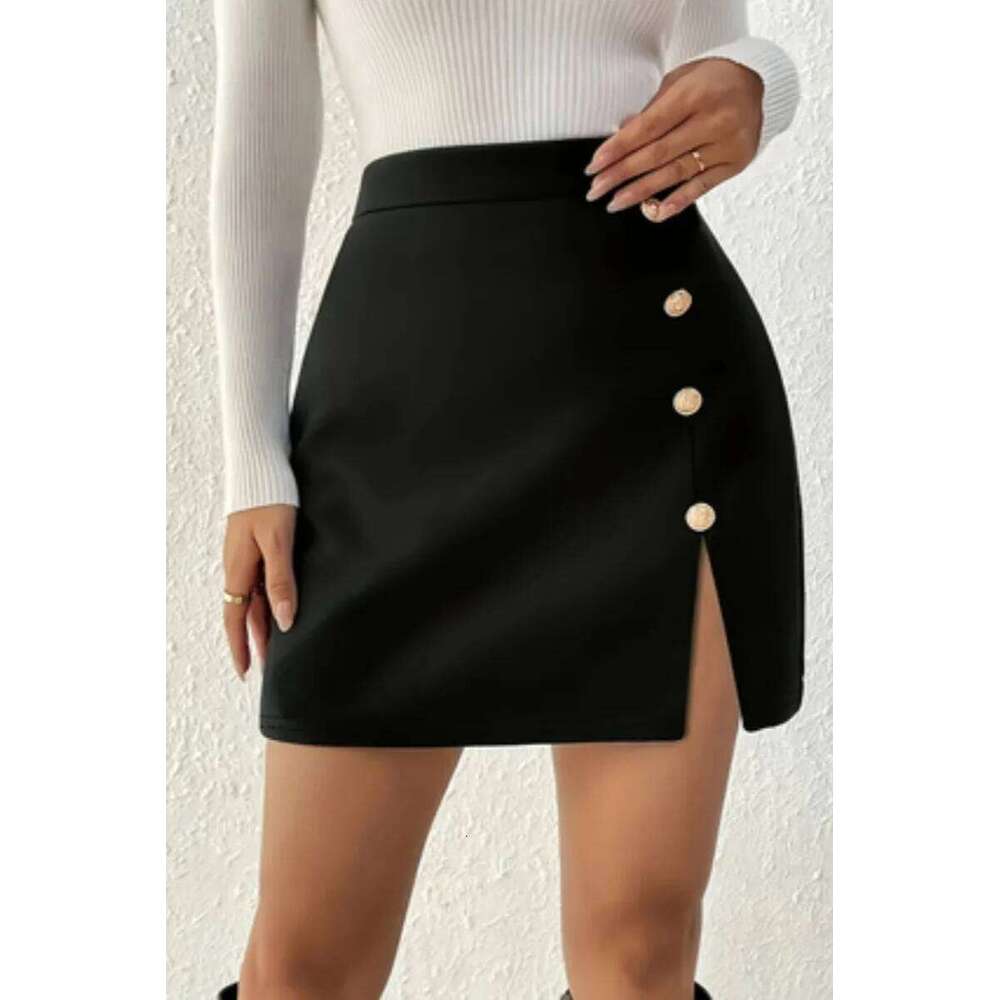 Ladies' fashion trend slit breasted short skirt XJ260309