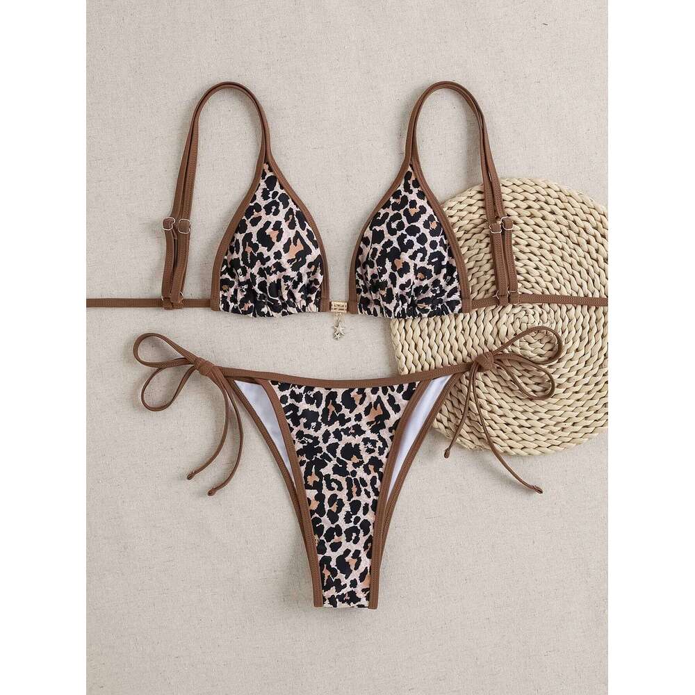 "2025 New Triangle Bikini Set - Floral Print Push Up Swimsuit & Brazilian Bottoms" XJ260206