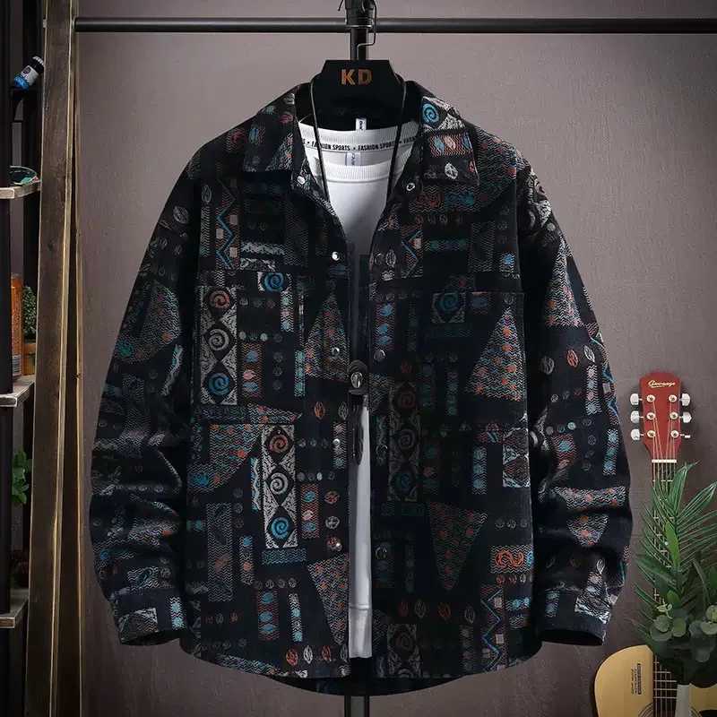 Autumn and Spring New Fashion Trend Printed American Vintage Denim Jacket Mens Casual Loose Sports High-grade Outerwear M-3XL M260309