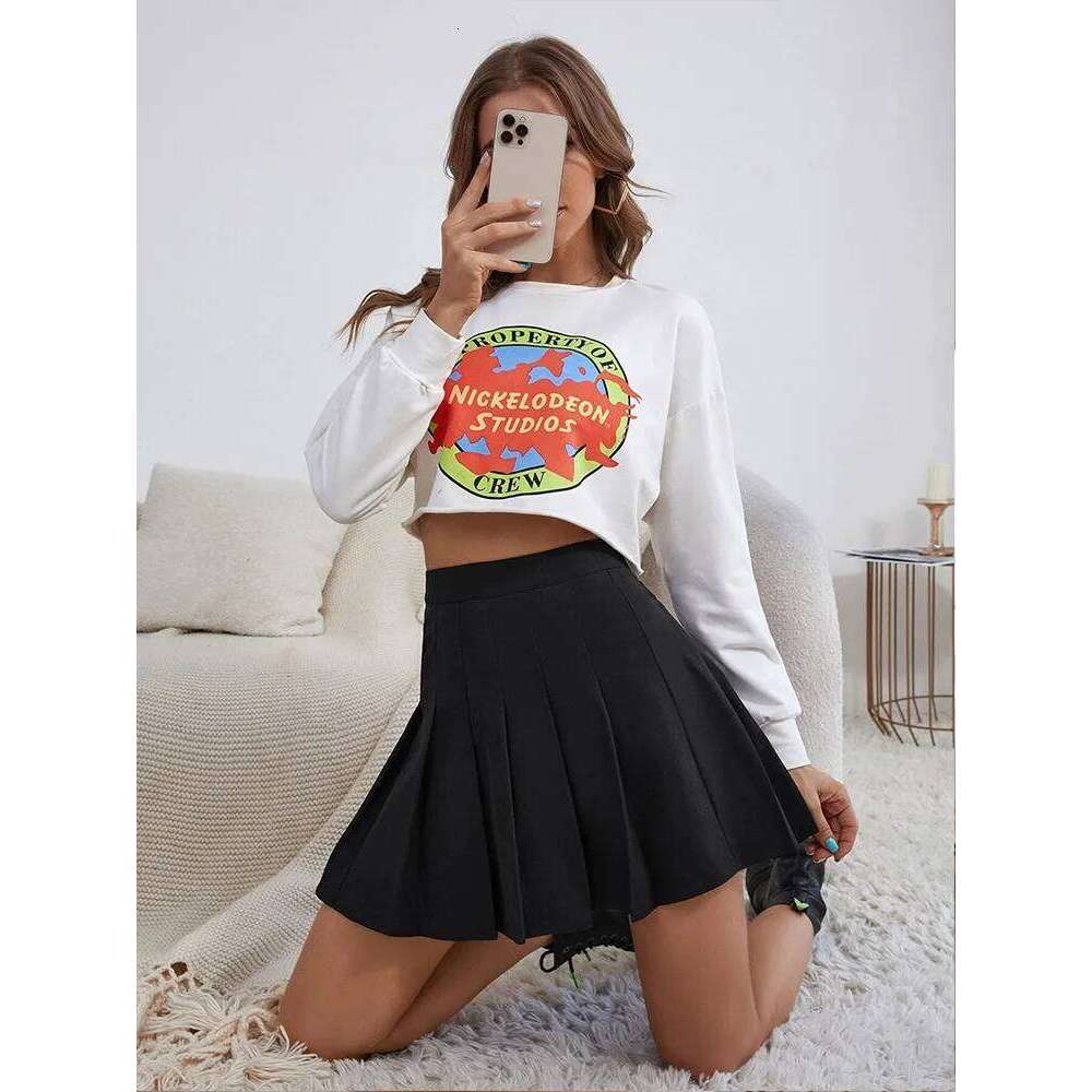 Preppy Style High Waist Solid Pleated Mini Women Summer Spring Korean Fashion Cute White A-line Skirt Y2k Skort Clothes XJ260309