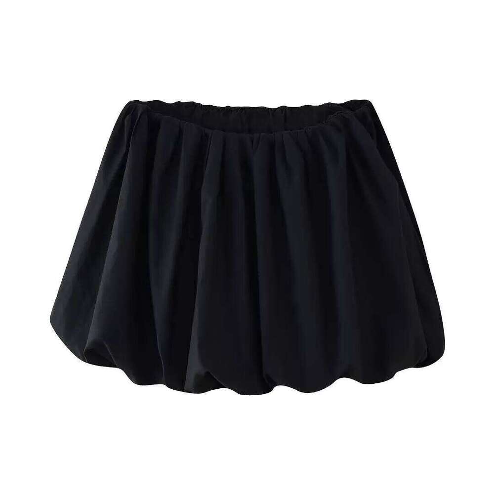 DUOPERI Women's Solid Mini Balloon Fashion High Elastic Waist Female Chic Lady Casual Y2K Short Skirt XJ260309