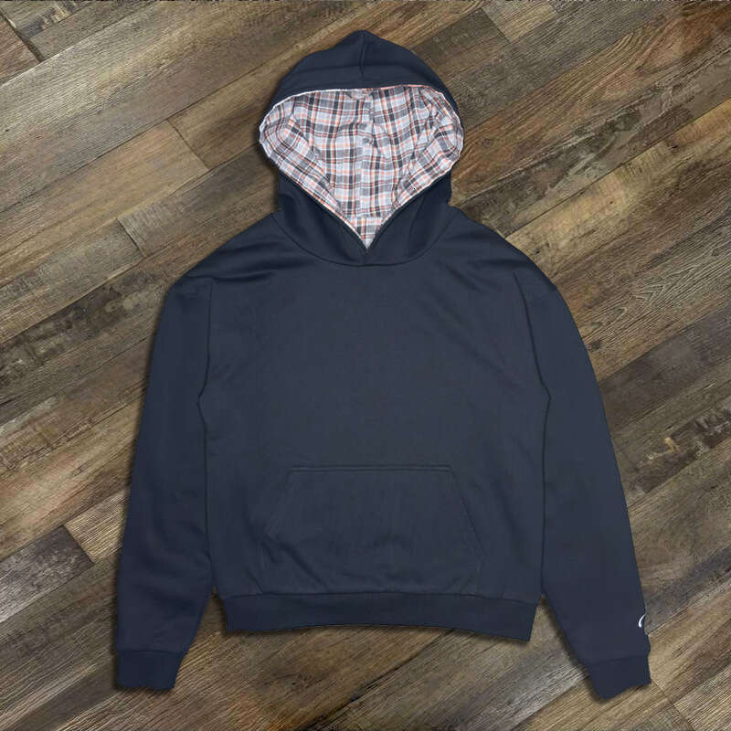 European And Cross-Border Autumn Winter American Style Hip-Hop Reversible Plaid Print Loose Men's Y2k Sweatshirt Wholesale