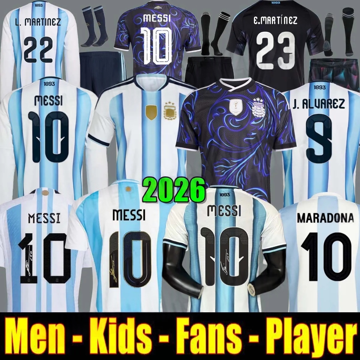 ArgentinaS 3 Star soccer Jerseys 25 26 Fans Player MARADONA DI MARIA J. ALVAREZ FC Men Kids football shirt MESSIS Jersey DE PAUL Garnacho 2026