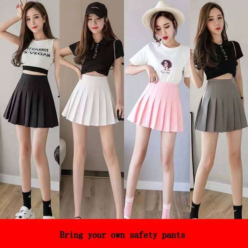 Pleated women's short autumn/winter 2025 new high waist slimming A-line plus size college skirt XJ260309