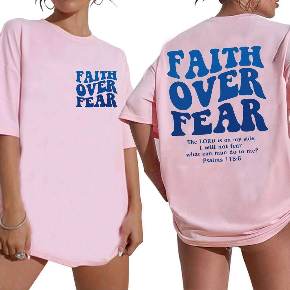 Faith Over Fear Shirt 2025 Christian Oversized Shirts Religious Bible Verse Long Sleeve Jesus T-Shirt body my choice XJ260306