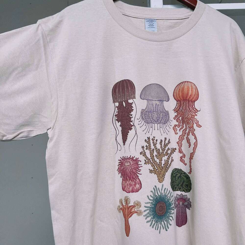 5316 JellyFish Seafood T-Shirt Women Vintage Grunge Aesthetic New Fashion, Women's T-Shirt, Comfortable, S XJ260306