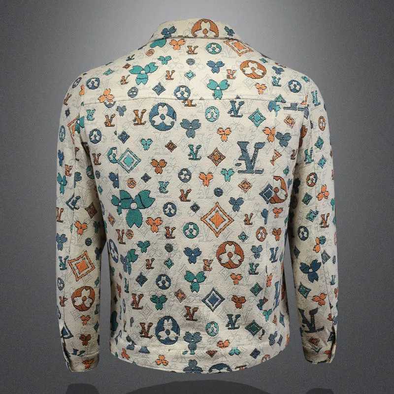 Mens Autumn Casual Jacket Trendy Fringed Flower Lapel Loose Fit Slim Large Size Outdoor Clothing Handsome Fashionable American M260309