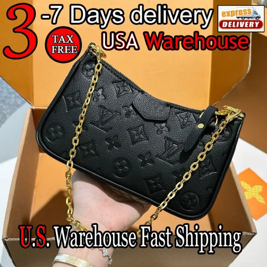 Easy Pouch Designer Bags Fashion Chain Genuine Leather Embossed Crossbody Old Flower Chain Handbags Luxury bag Letters Stripe Armpit Bag Designer Purse