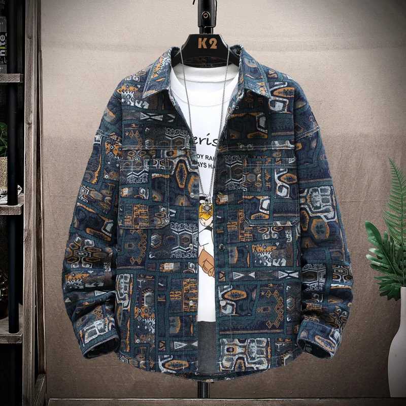 2026 autumn Mens thick Denim shirtClassic Fashion Single breasted short jacket Men Windbreaker Casual Large Size High-Quality M260309