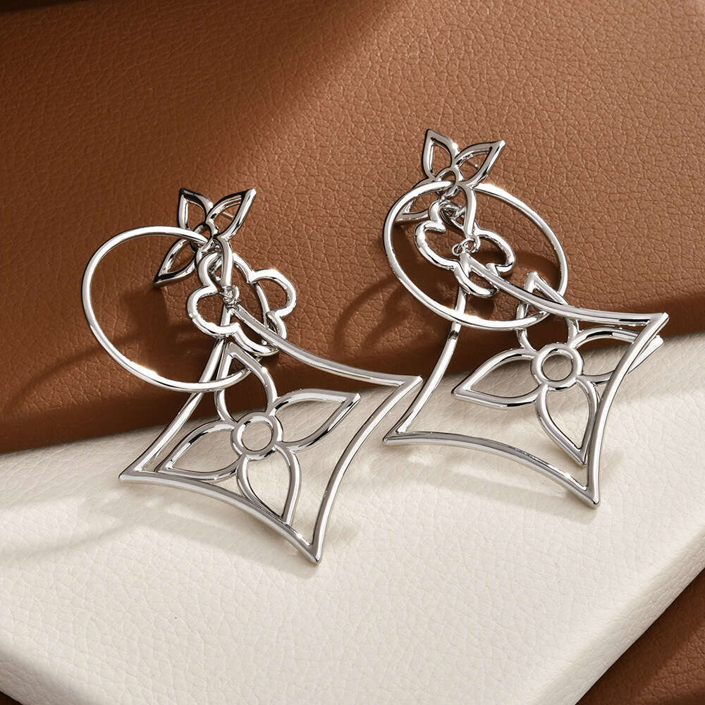 Womens Jewelry Earrings stud fashionable gold geometric earrings hollow square circle simple personality earrings perfect for casual gathering