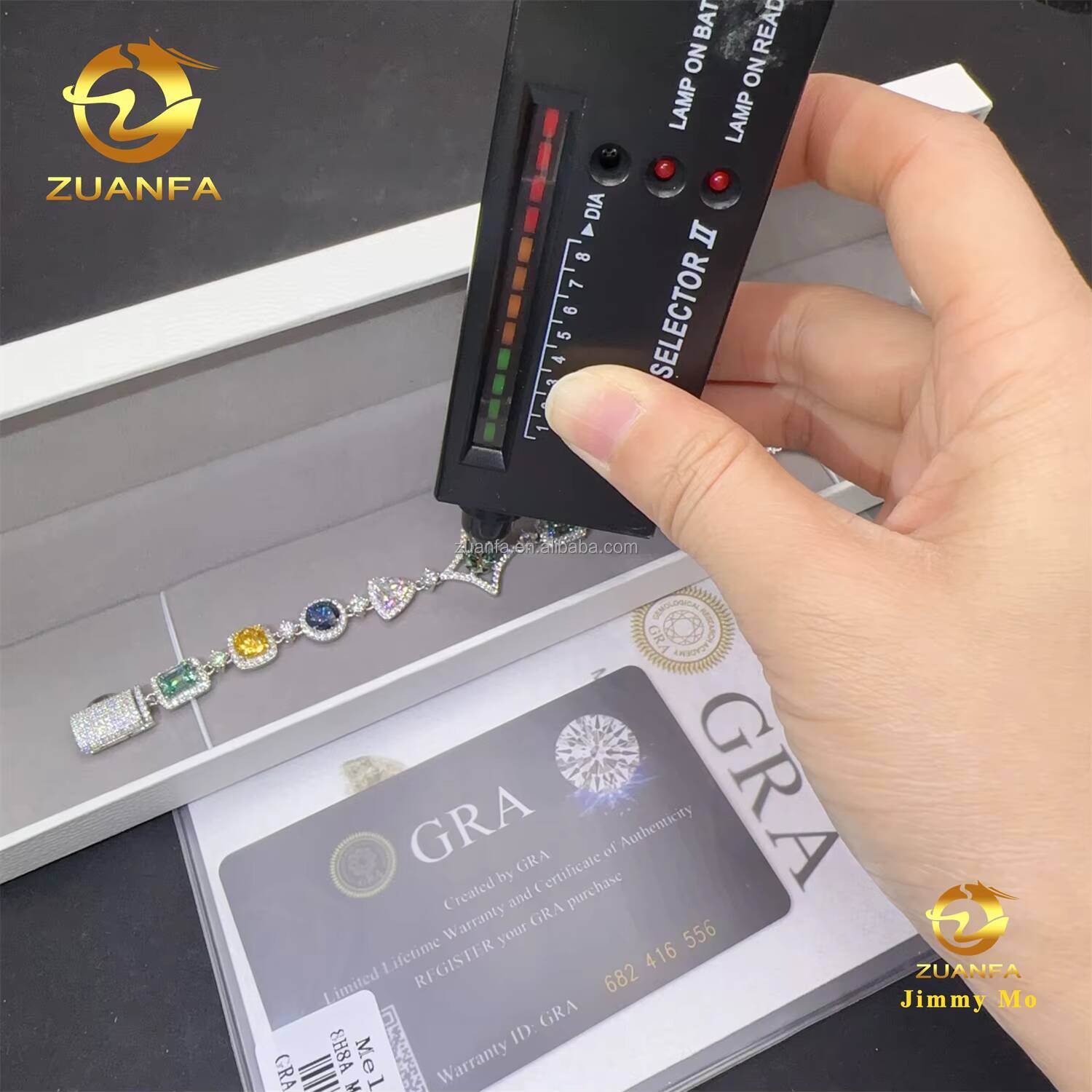 New Design GRA Certificate Pass Diamond Tester Iced Out Hip Hop S925 Colorful Moissanite Diamond Fashion Jewelry Tennis Bracelet
