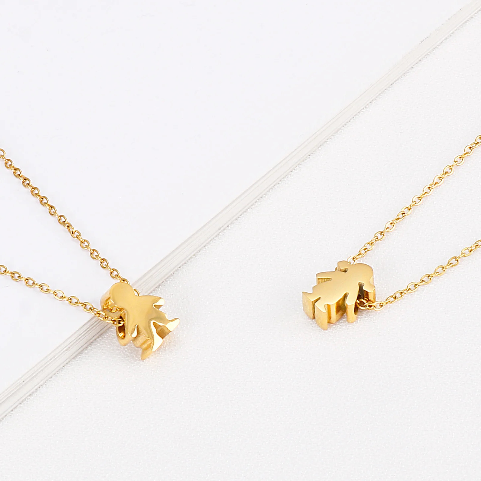 Boy Girl Kid Pendant Women Necklace Name Date Child Family Jewelry Engraved Stainless Steel Gold Color 260309