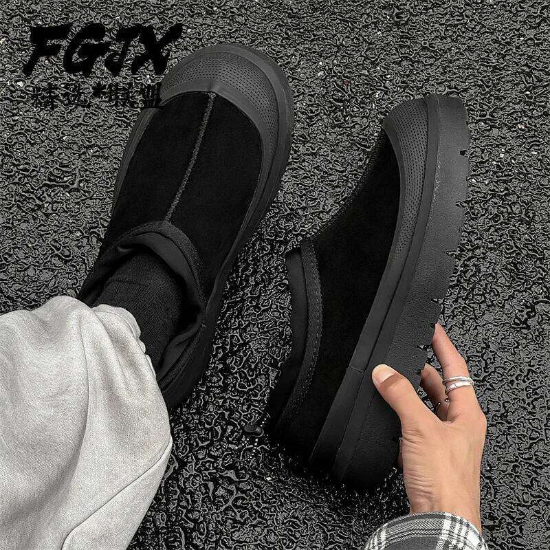 Snow Boots for Men Women Couples Thick-soled Heightening Leather Low-top Winter Cotton Shoes Are Cold-proof and Warm - view 6
