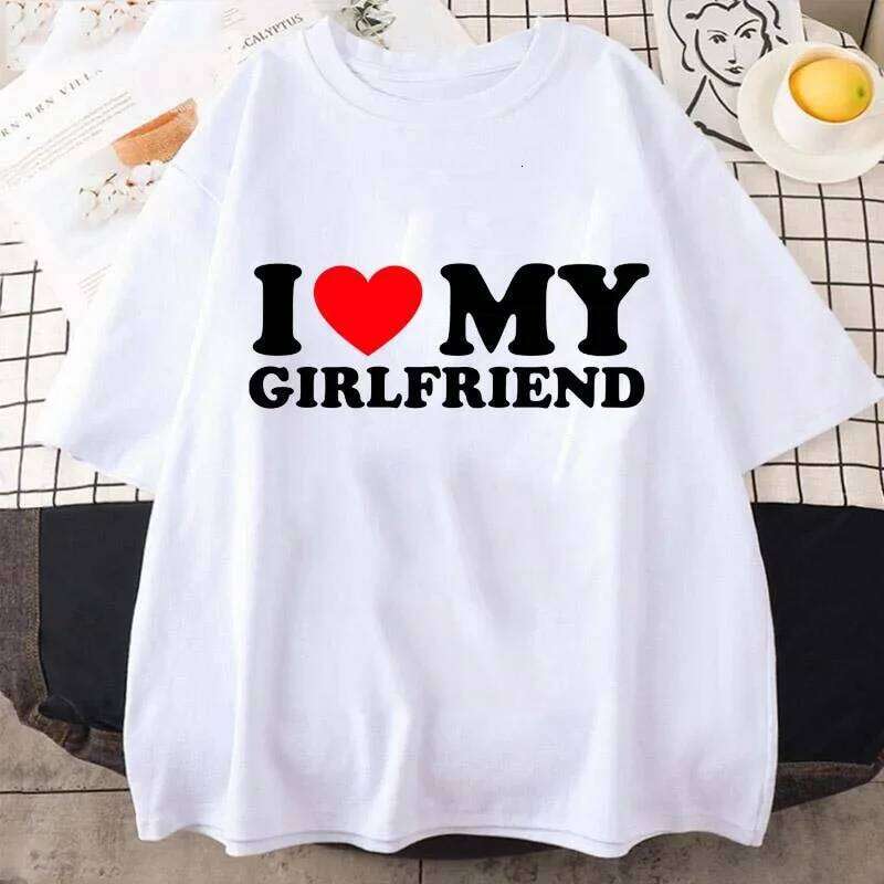 I Love My Girlfriend Print Tees Men Casual Loose Jogging Short Sleeve T Shirt For Spring Summer Sport Tops XJ260306