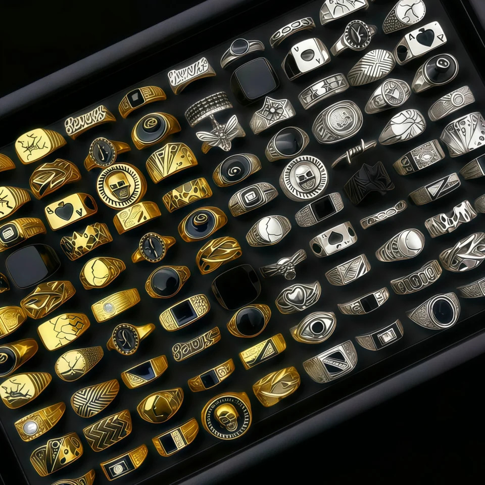 6/8/12/24/36/48/100Pieces Vintage Punk Geometry Square Rings Set For Women Men Mix Style Retro Skull Eye Finger Jewelry Party 260303