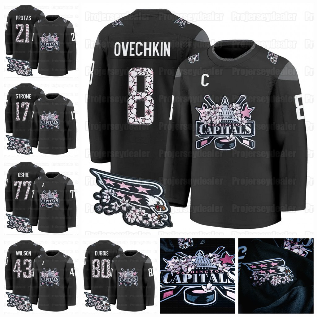 Capital 8 Alex Ovechkin 2026 Cherry Bloom Jersey Pierre-Luc Dubois Max Pacioretty T.J. Oshie Wilsons McMichael Nicklas Backstrom Jakub Vrana