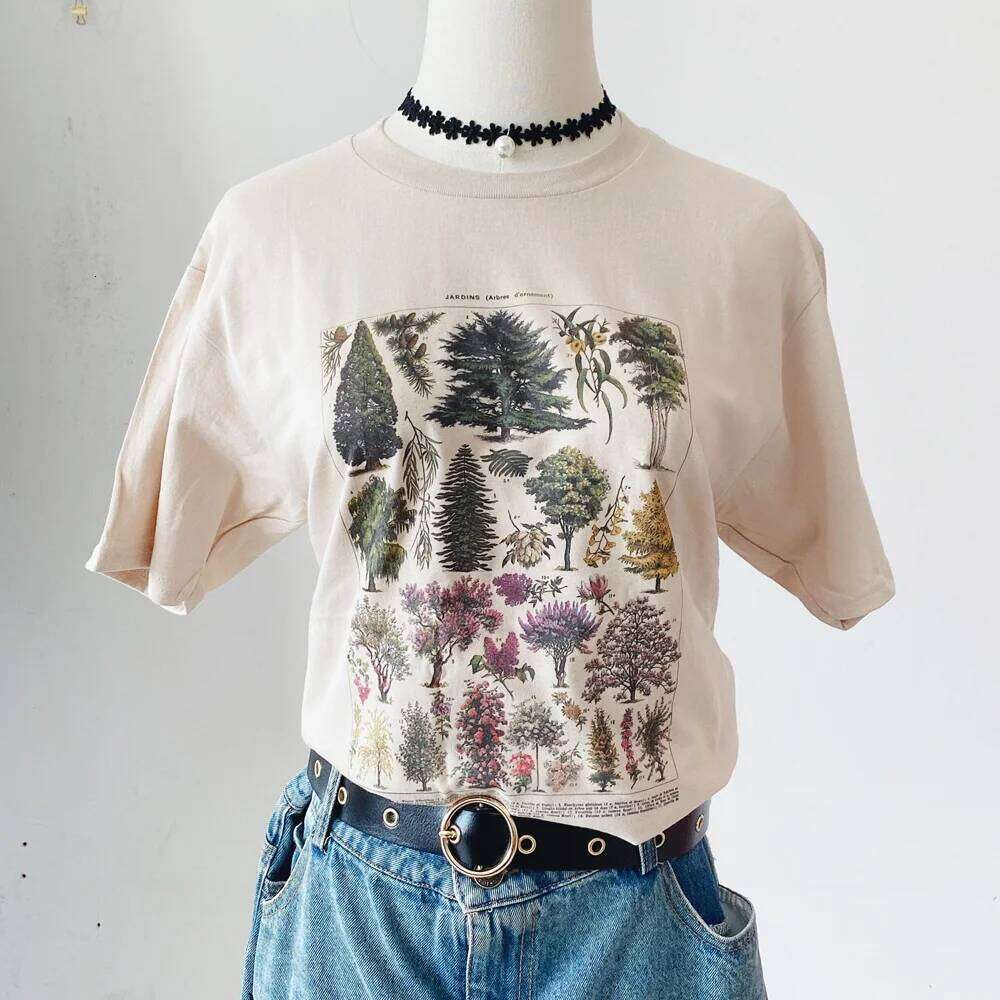 Summer Fashion Unisex Tshirt Vintage Tree Women Tshirts Graphic Tees Harajuku Tops Travel T-shirt XJ260306