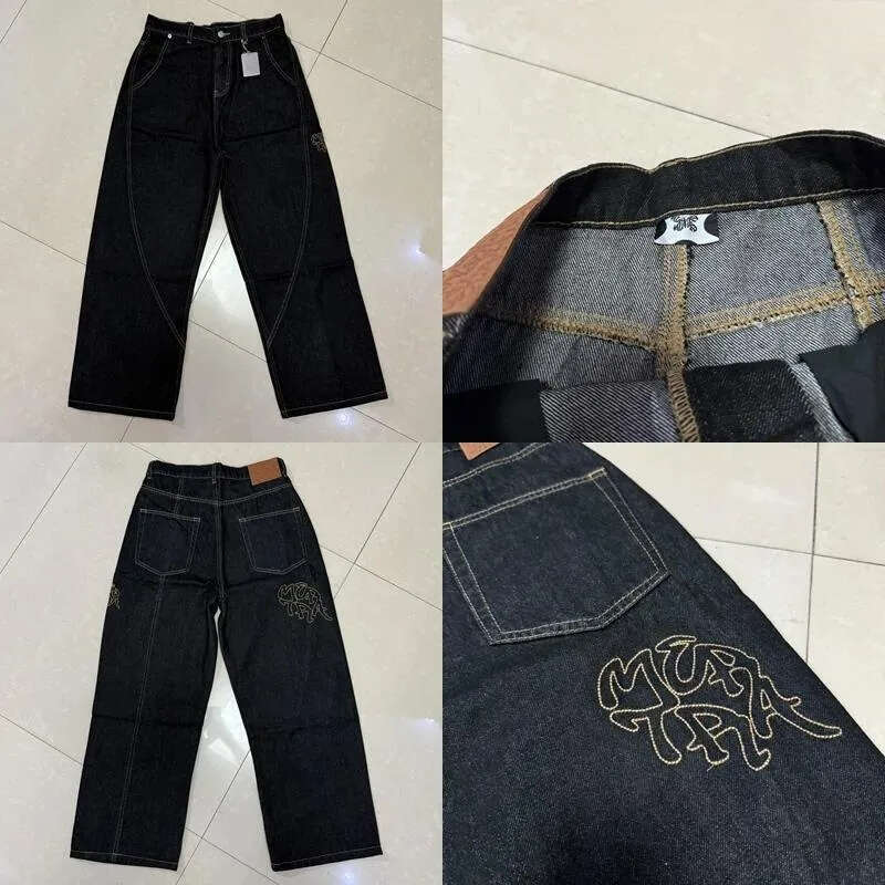 Jeans Mertra Classic Embroidered Logo Patchwork Fashion Trousers Men Women Casual Denim Pants Men's Clothing Free Shipping - view 3