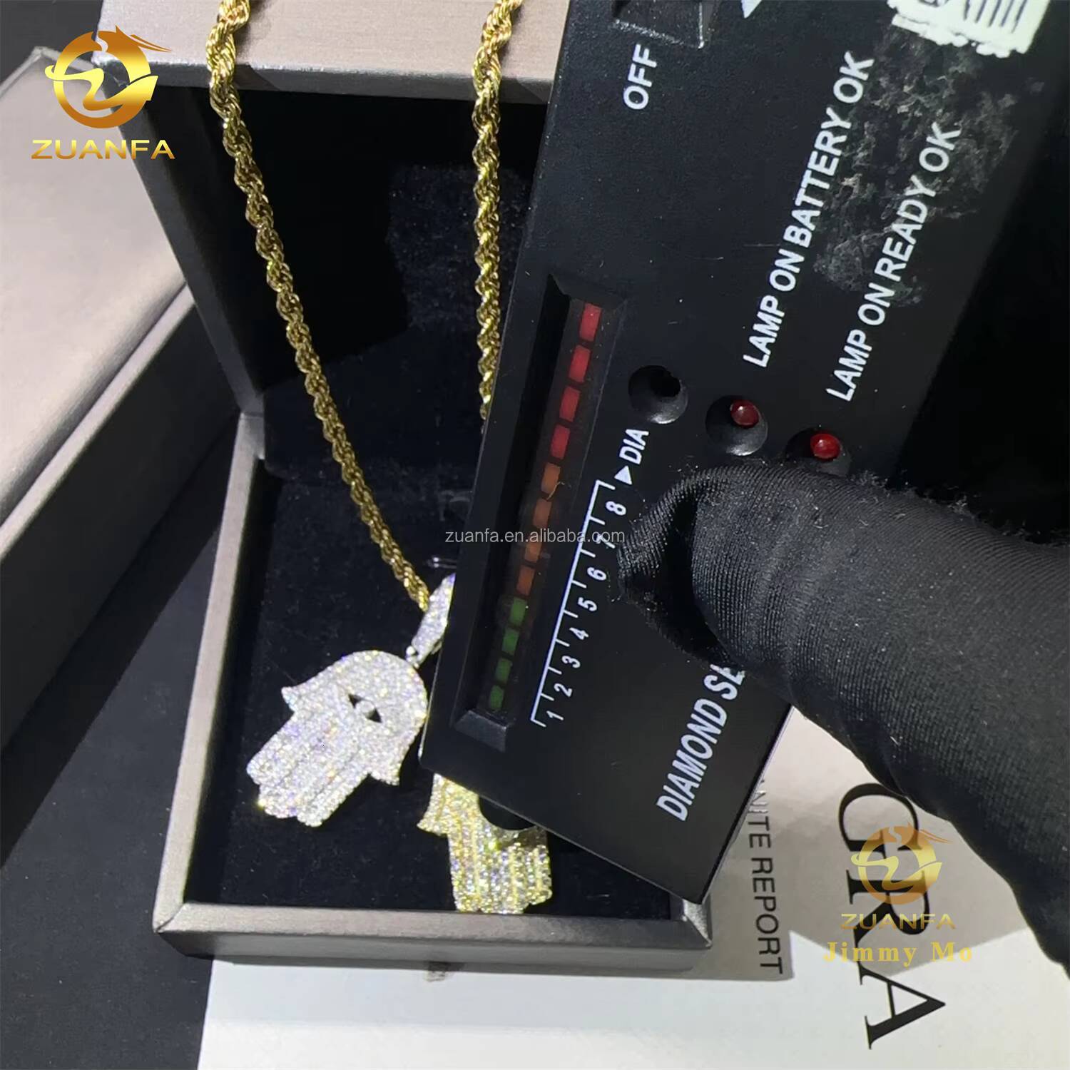 Bulk Stock Hip Hop Iced OutDrop Shipping Popular Jewelry Hip Hop Pendant 925 Silver VVS1 Moissanite Diamond Hamsa Pendant