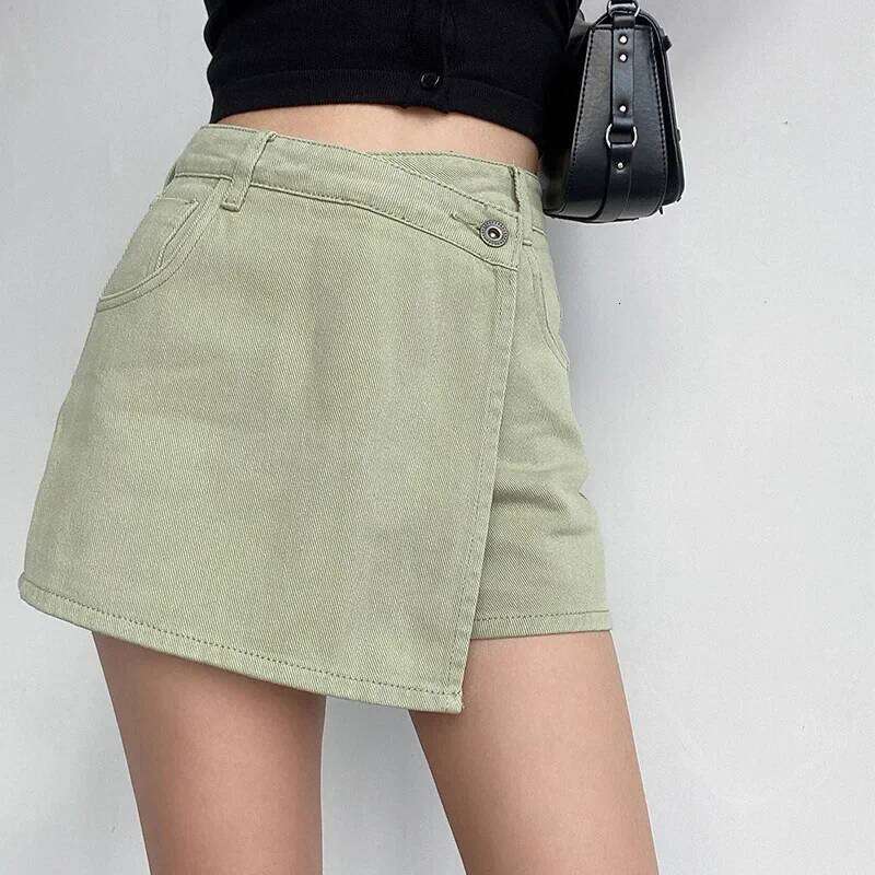 Denim Skirts Women Slim Chic Vintage New Summer Asymmetrical Streetwear Design Student Harajuku Y2k XJ260309