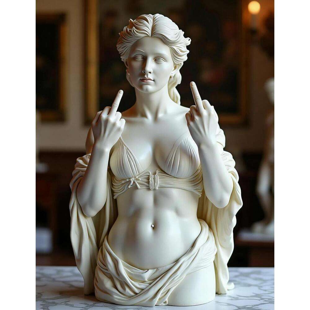 Unapologetic Venus Resin Figurine Middle Finger Statue Bold Feminist Art Home Decor Unique Gift for Women Desk Ornament