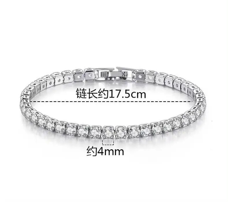 3mm 4mm 5mm 65mm Diamond Tennis Bracelet for Women Men GRA Certificate 925 Sterling Silver Mens Gift Sapphire 260228