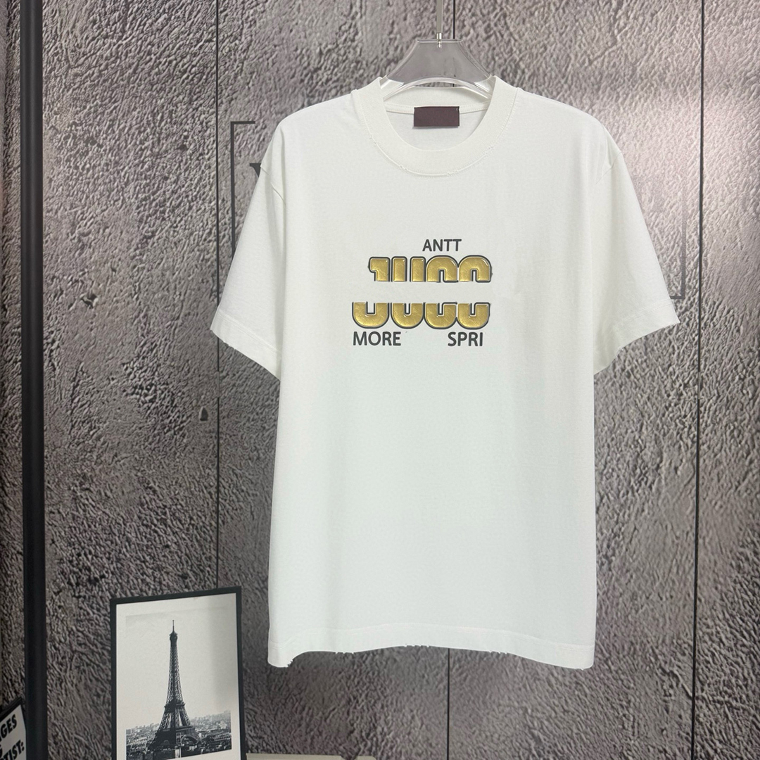 Designer Brand leisure Tees T Shirts Top Quality Pure Cotton Short Sleeve Shirt Simple Letter Printed Summer Casual Men Clothing Size S-2XL