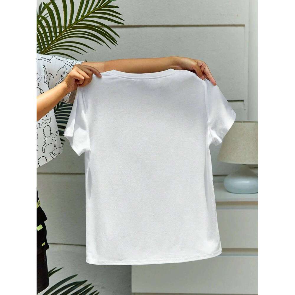 New Women's Cartoon Sardine Printed Casual Fashion Short Sleeve T-shirt Soft Comfortable Summer Women Clothing XJ260306