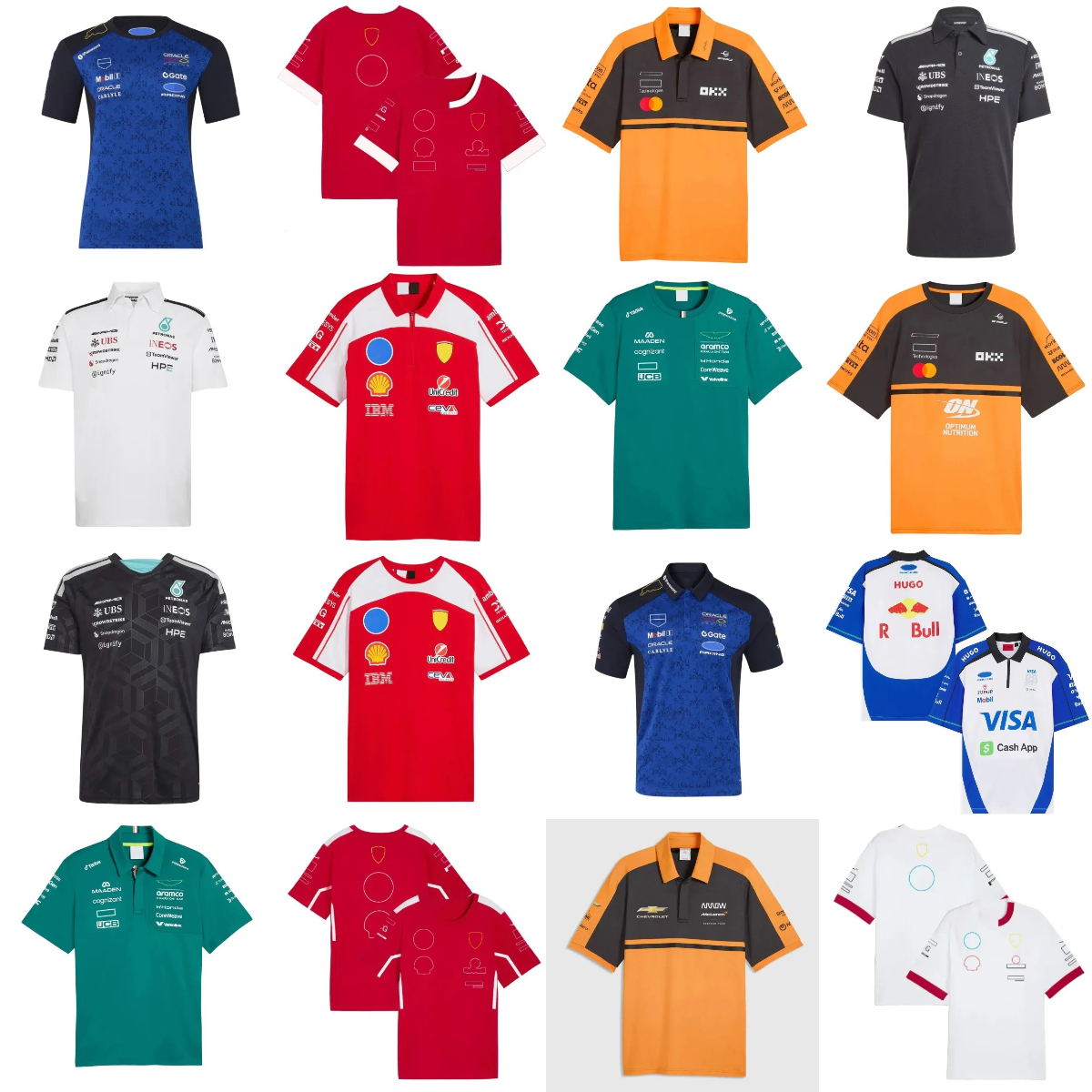 2025 2026 Ferrari Men's T-Shirts Aston Martin rugby shirt Ferrari Mercedes Alonso F1 2026 2027 Official Fernando Alonso T-Shirt Formula 1 Racing Suit F1 Shirt MOTO Moto