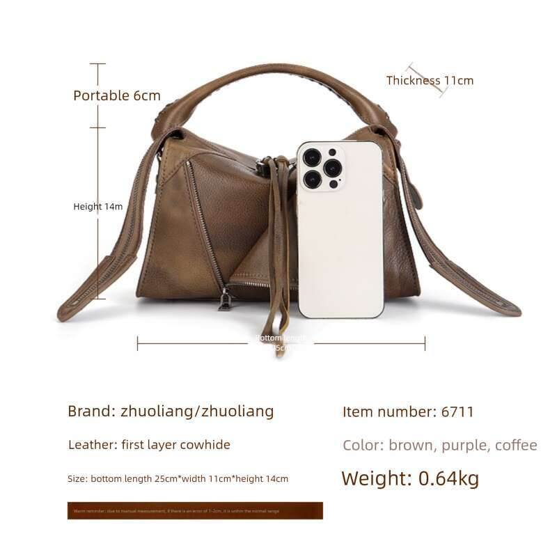 Luxury New Style Personalized Top Layer Cowhide Vintage Turn Down Collar Genuine Leather Tassel Small Square Single Crossbody Large Capacity Women S B