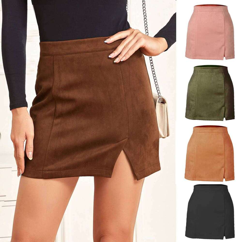 Summer Harajuku 2021 Faux Buttocks Short Tall Waist Zipper Pure Color A Word Skirt Women Sweet Elegant WSL4757 XJ260309