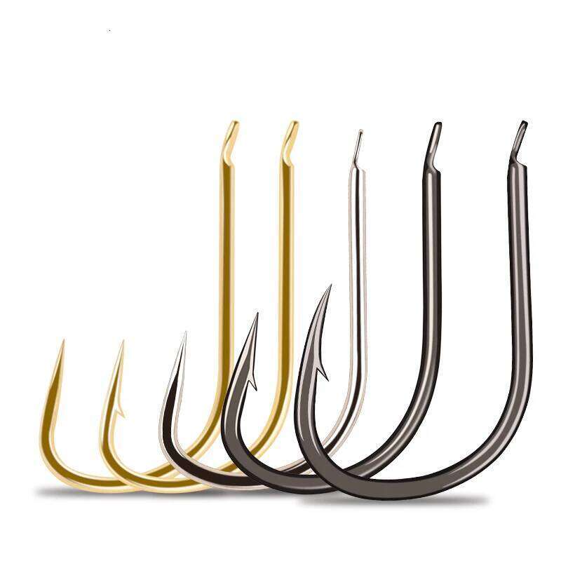 50PCS Barbless Hooks High Carbon Steel Material 1# 2# 3# 4# 5# 6# 7# 8# Crucian Preferred Fishhook Fishing Accessories S260305