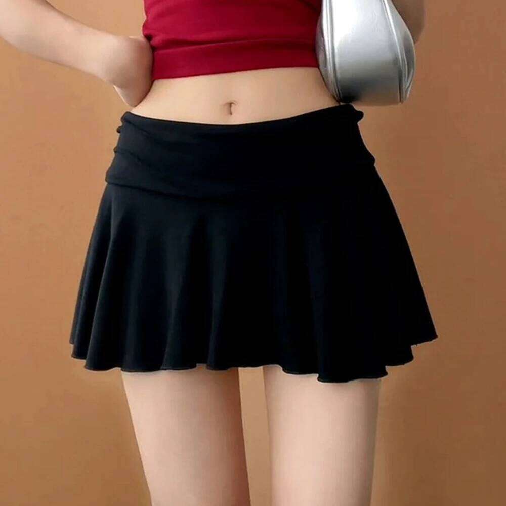 Waist-Flipping Ruched Skirts Prevent Exposure Golf Sports Women Dress Elasticity Athletic Short High Waist Skirt XJ260309