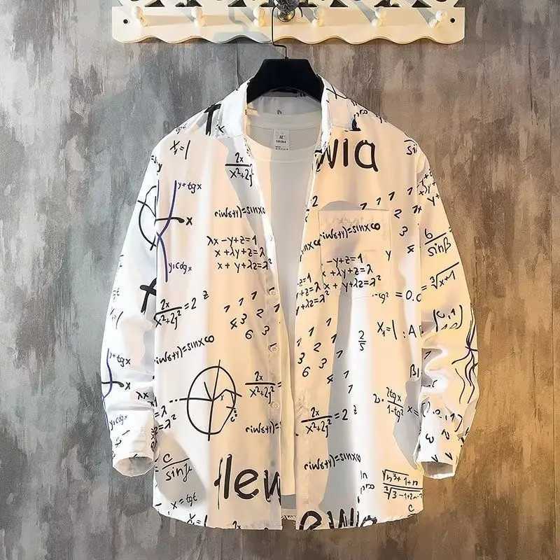 Spring Autumn New Turn-down Collar Long Sleeve Shirt Man High Street Button Cardigan Japanese Style Loose Casual Tops M260309