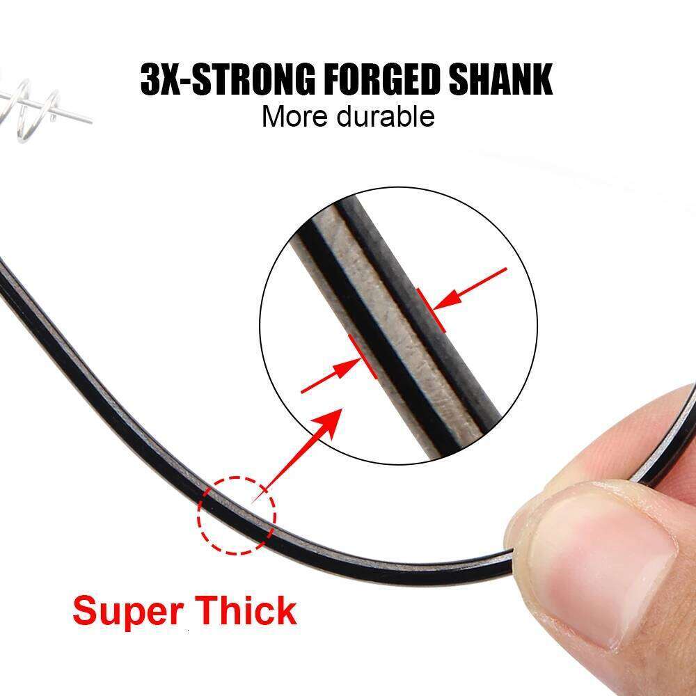 Spinpoler Raptor Unweighted Swimbait Hooks with Centering-pin Spring 5/0 7/0 10/0 High Carbon Steel Offset Wedless Fishhooks S260305