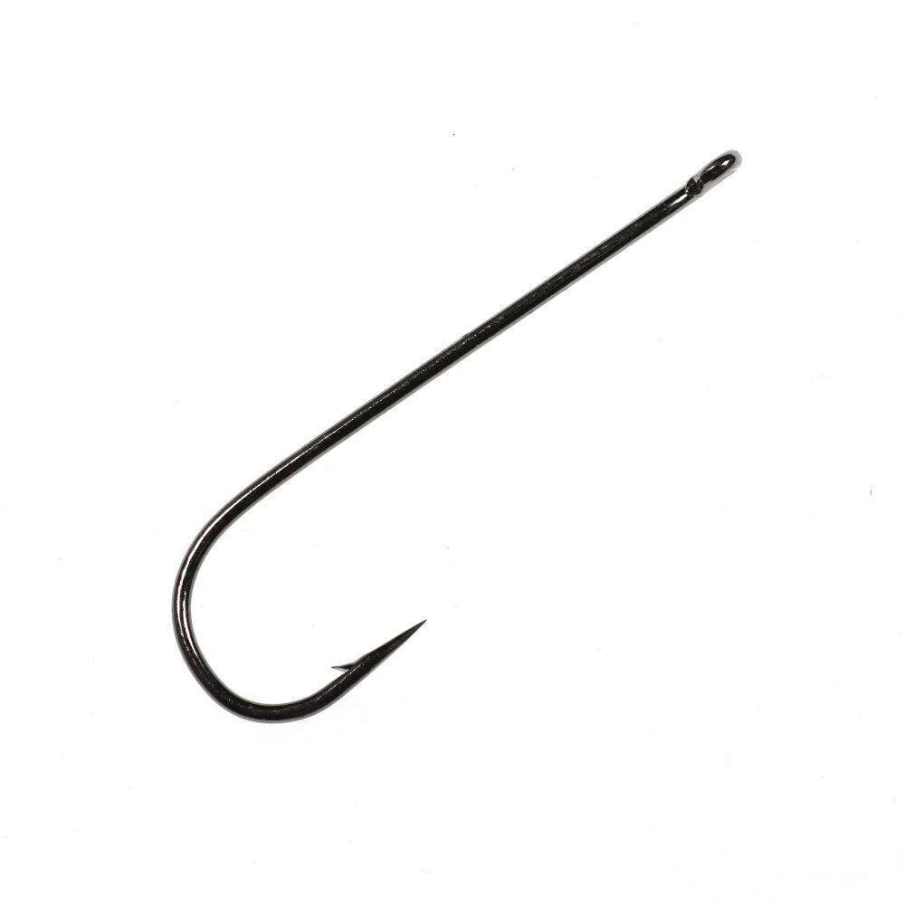 Elllv 100pcs #16 - #4/0 Aberdeen Long Shank Fine Wire Fishhook Saltwater Freshwater Fishing Sabiki Rig Streamer Fly Hooks S260305