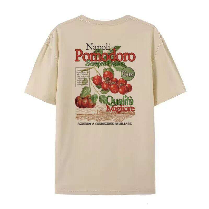 Napoli Tomato Women Vintage T-Shirt Loose Cute Botanical Fruit Shirt Retro Aesthetic Streetwear Graphic Tees Cottagecore Clothes XJ260306