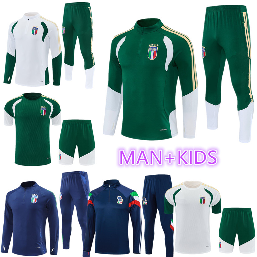 24 25 26 27 Italy ADULT tracksuit survetement Training suit soccer 2026 2027 Italia man kids football TRACKSUITS set jacket chandal futbol sportswear