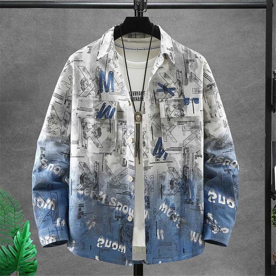 Plus Size 8XL 10XL Denim Jacket Men Spring Denim Coat Letter Graffiti Streetwear Jean Jackets Male Big Size 9XL 10XL M260309