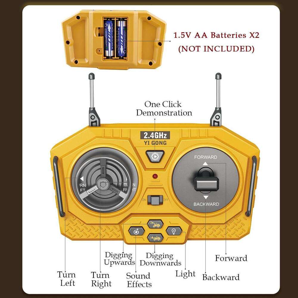 2.4G Remote Controlled Bulldozer Nine Channel Loading Vehicle Simulation Excavation Engineering Gifts for 6+ Children C260306