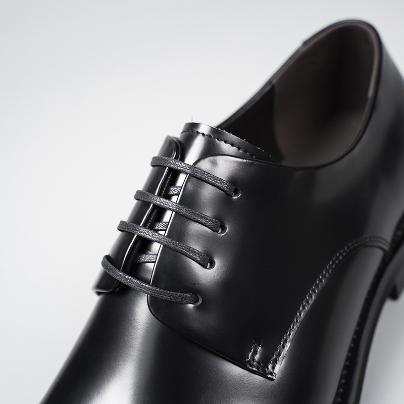 New Men's Leather Shoes Derby Wedding Lightweight Handmade Bright Surface Pearl Strap British Style Leather Footwear - view 9