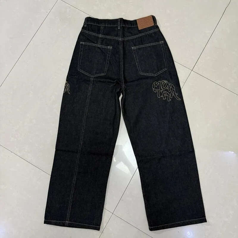 Jeans Mertra Classic Embroidered Logo Patchwork Fashion Trousers Men Women Casual Denim Pants Men's Clothing Free Shipping - view 4