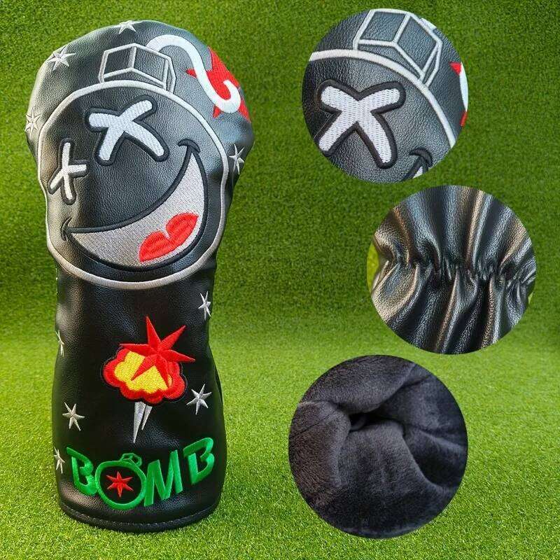 Golf cover, durable protective cover with smile pattern design, accessories, better protecting the golf club 26W0309