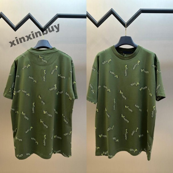 xinxinbuy Men designer Tee t shirt 2026 lovers floral embroidery Letter jacquard silk fabric short sleeve women white red gray black green XS-2XL