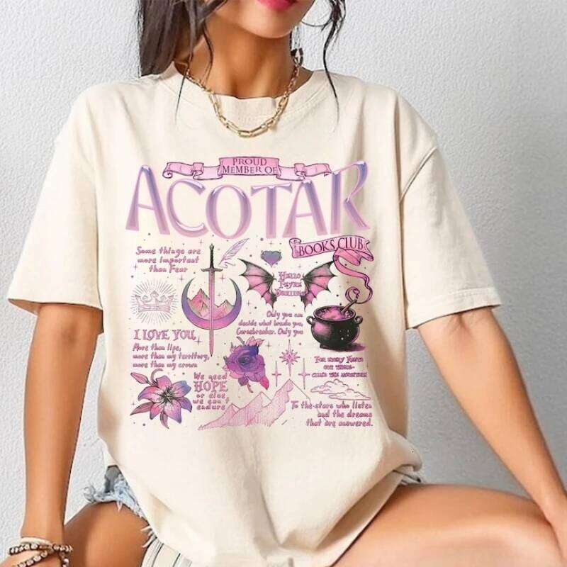ACOTAR Book Club Shirt Proud Member of The Acotar Shirts Night Court Gift Velaris Valkyrie Tees Women Kawaii Clothes Top XJ260306