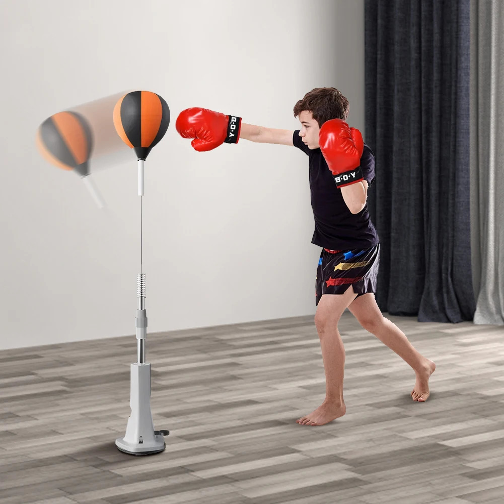 Punching Bag with Stand Boxing Height Adjustable Reflex Ball Set for Training Stress Relief Fitness 260228