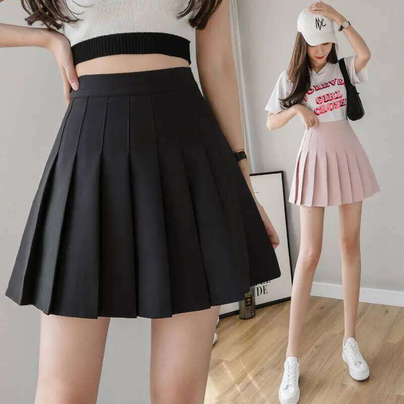 2024 New Women's Pleated Harajuku Solid Color Hot Selling 3/4 High Waist Mini Skirt Elegant and Fashionable XS-3XL Minimal XJ260309