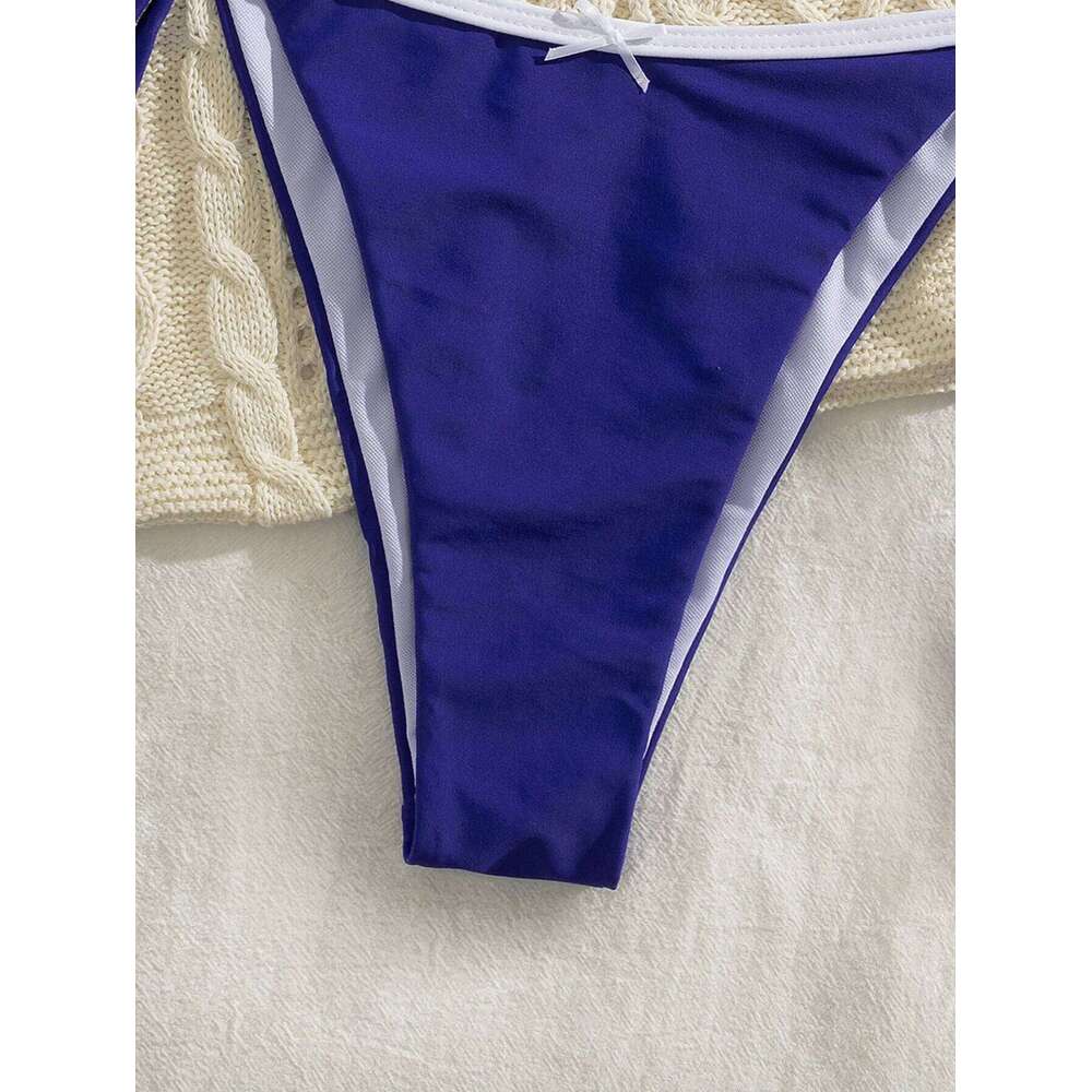 2025 New Sexy Two-piece Bikini Set Women Halter Swimsuit Backless Swimwear Summer Tight Push Up Beachwear Brazilian Bathing Suit XJ260206